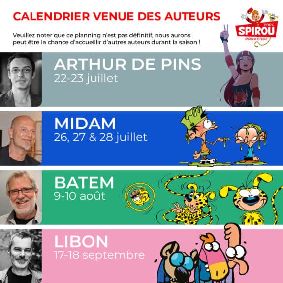 Rencontrez vos auteurs préférés au Parc Spirou