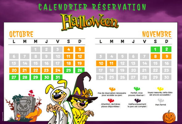 Calendrier réservation Halloween - Site internet